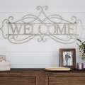 Hastings Home Metal Cutout, Welcome Decorative Wall Sign, 3D Word Art Accent Décor, Modern Rustic Farmhouse 212280TEC